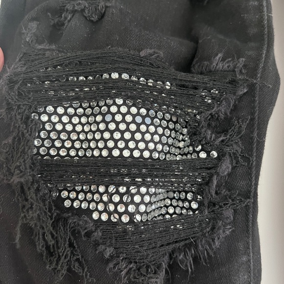 $2590 Rare Authentic Amiri Crystals with Ripped Details Skinny Jeans - Picture 3 of 13